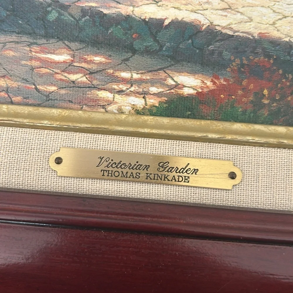RARE-Thomas Kinkade Victorian Garden Classic Reproduction, Canvas, COA, Framed
